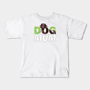 Dog Mum - flatcoat oil painting wordart Kids T-Shirt